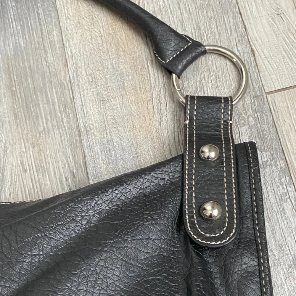 Nine West Black Shoulder Bag with Metallic Details